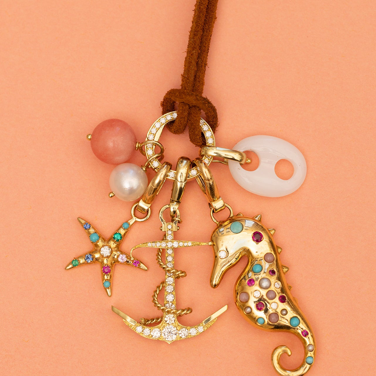 Diamond Anchor Charm