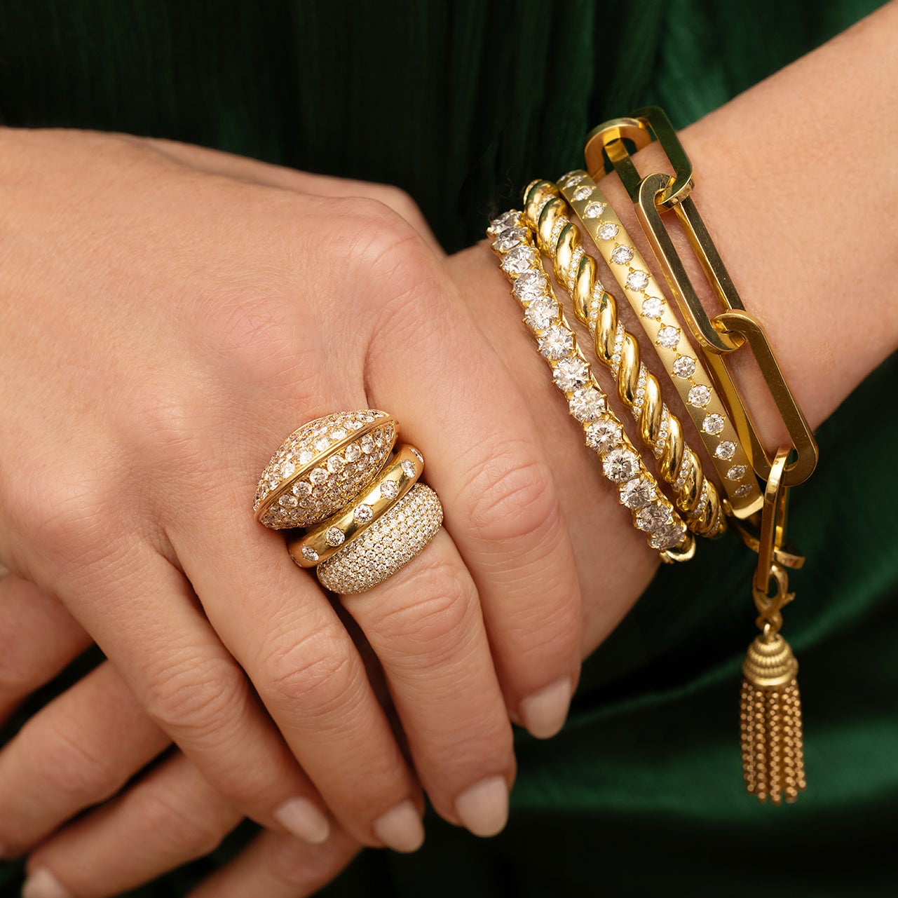 Rectangular Link Charm Bracelet