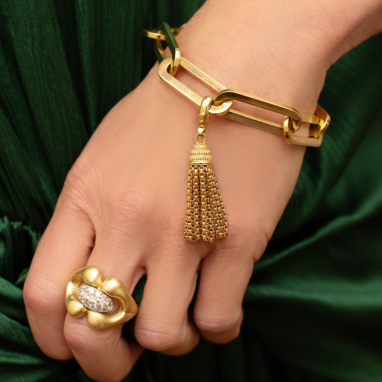 Rectangular Link Charm Bracelet
