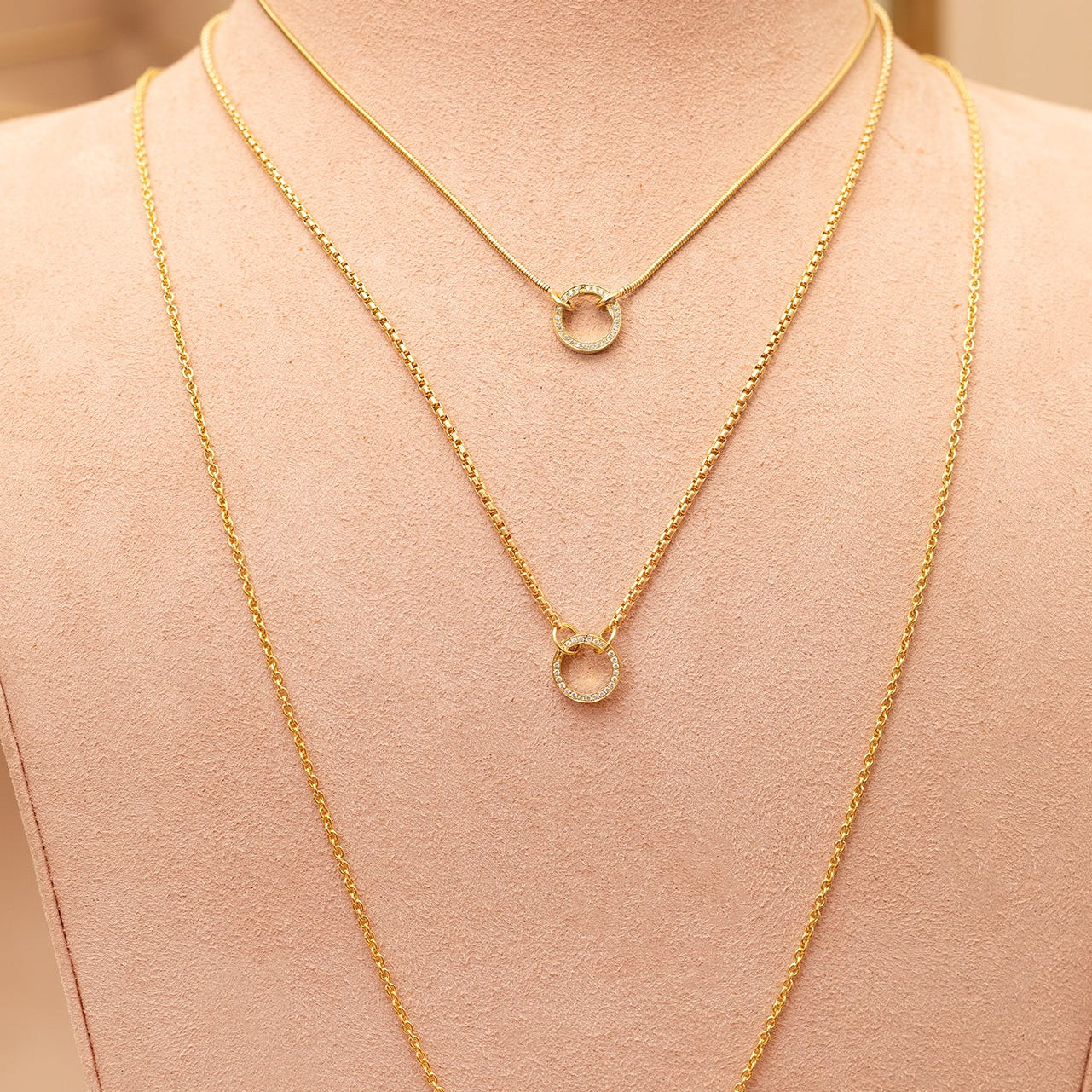Mini Box Chain with Diamond Clasp