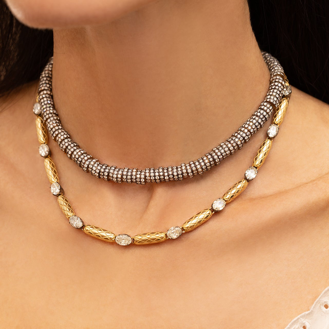 Blackened Rondell Necklace