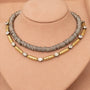 Gold Snake Bead and Diamond Chain