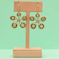 Paisley Blackened Diamond Flower Earrings