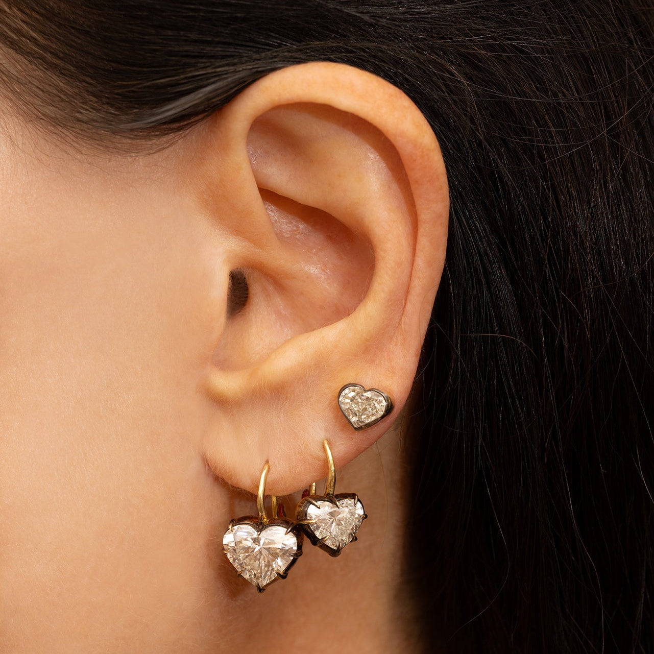 Diamond Candy Wrapper Heart Earrings