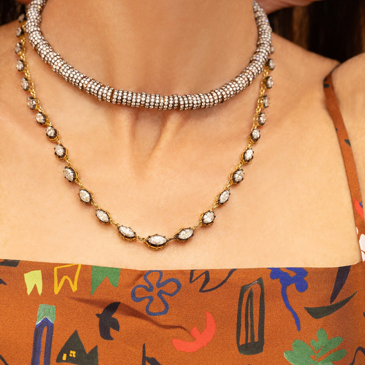 Blackened Rondell Necklace
