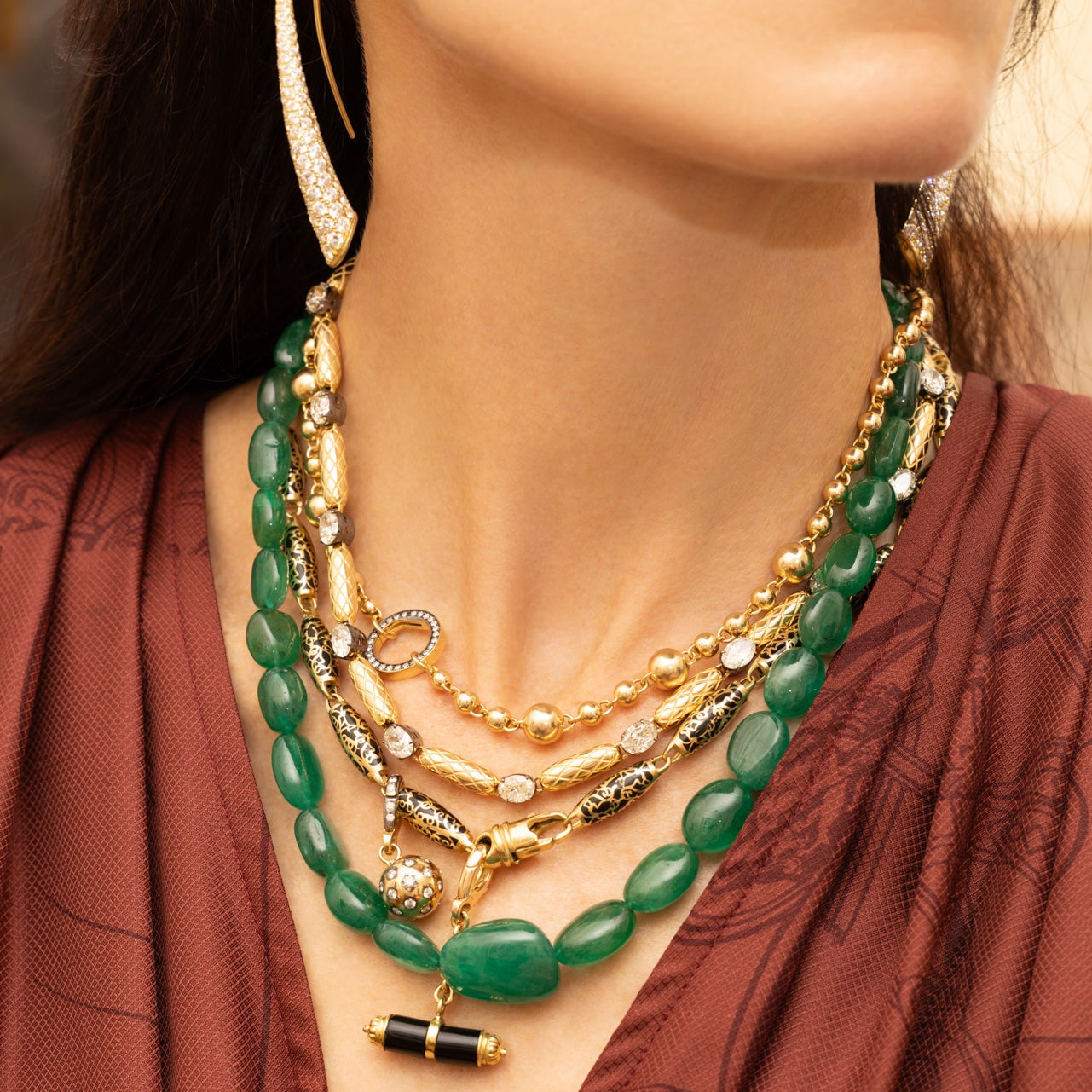 Emerald Beaded Necklace