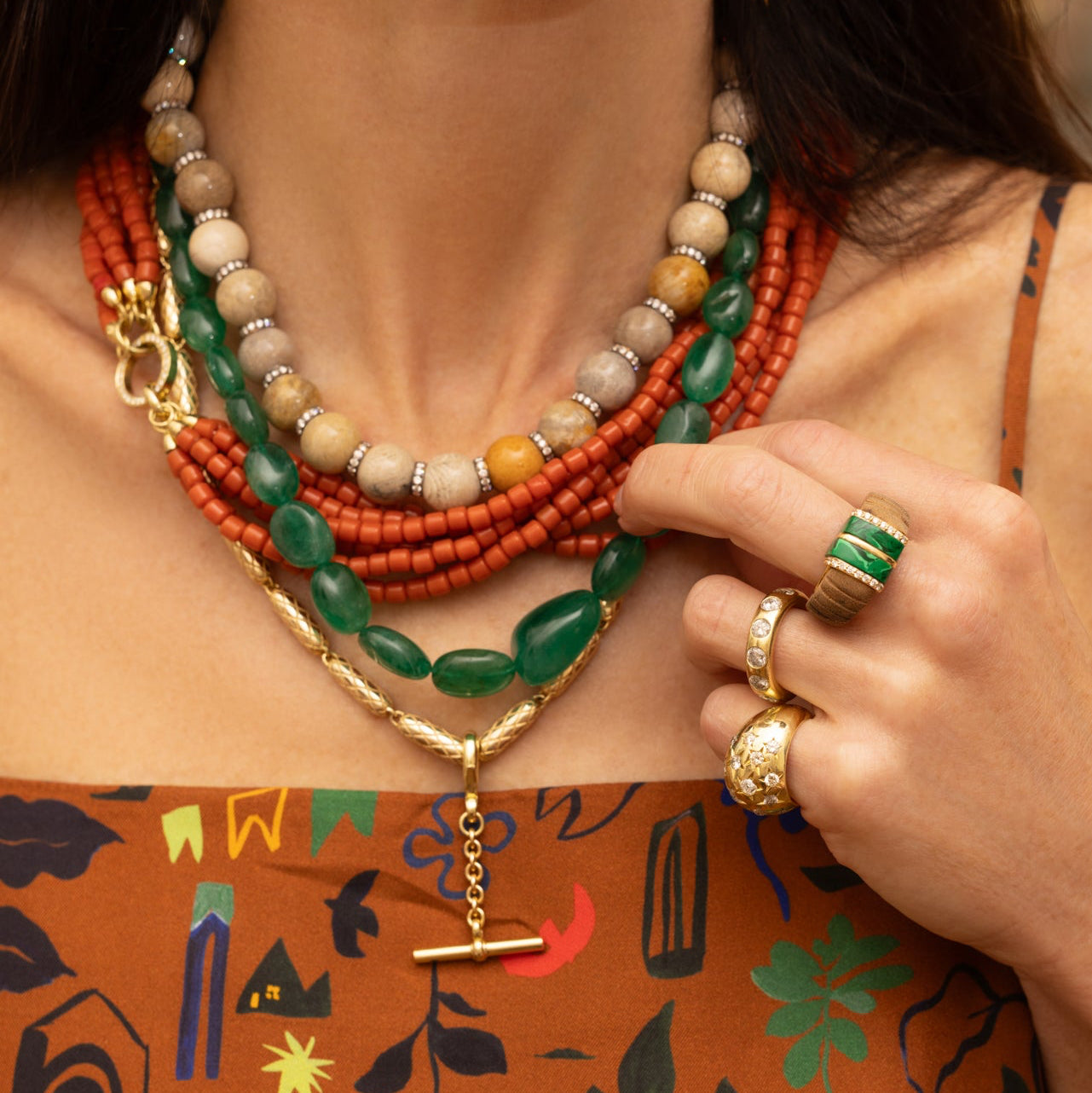Emerald Beaded Necklace