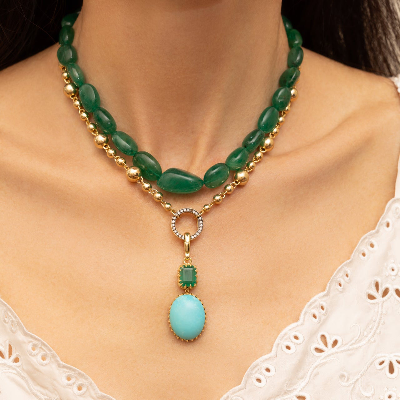 Emerald Beaded Necklace