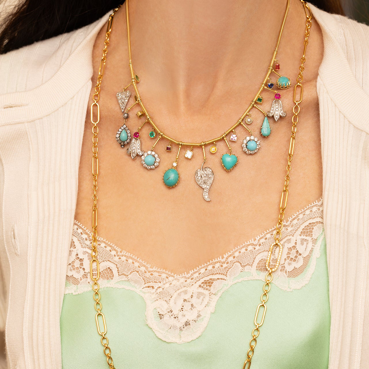 Mixed Victorian Fringe Necklace