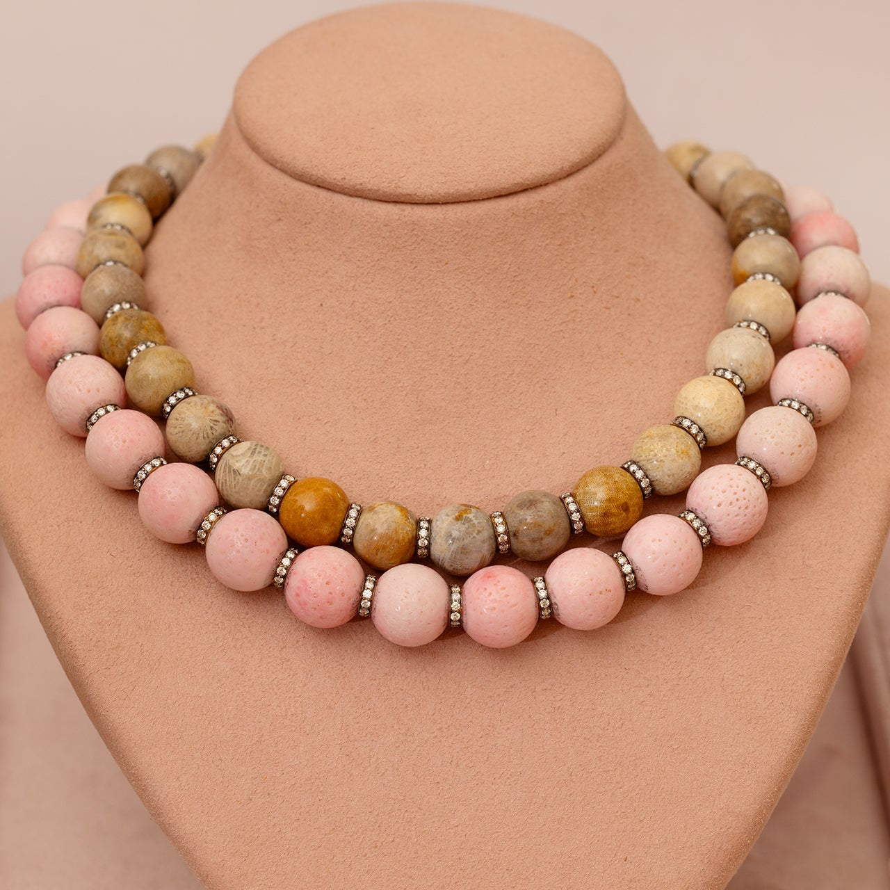 Disco Ball Necklace With Blackened Diamond Rondells