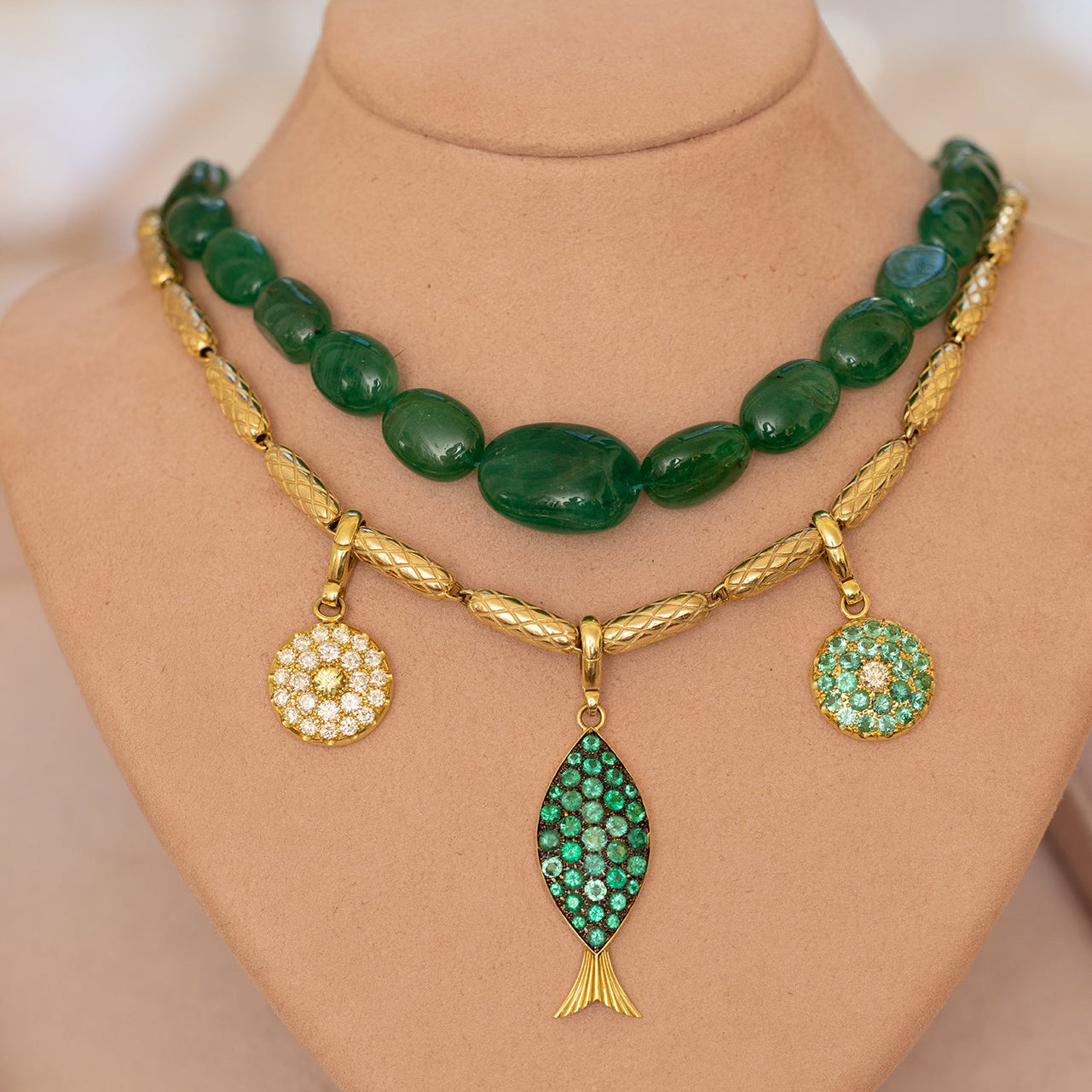 Emerald Beaded Necklace
