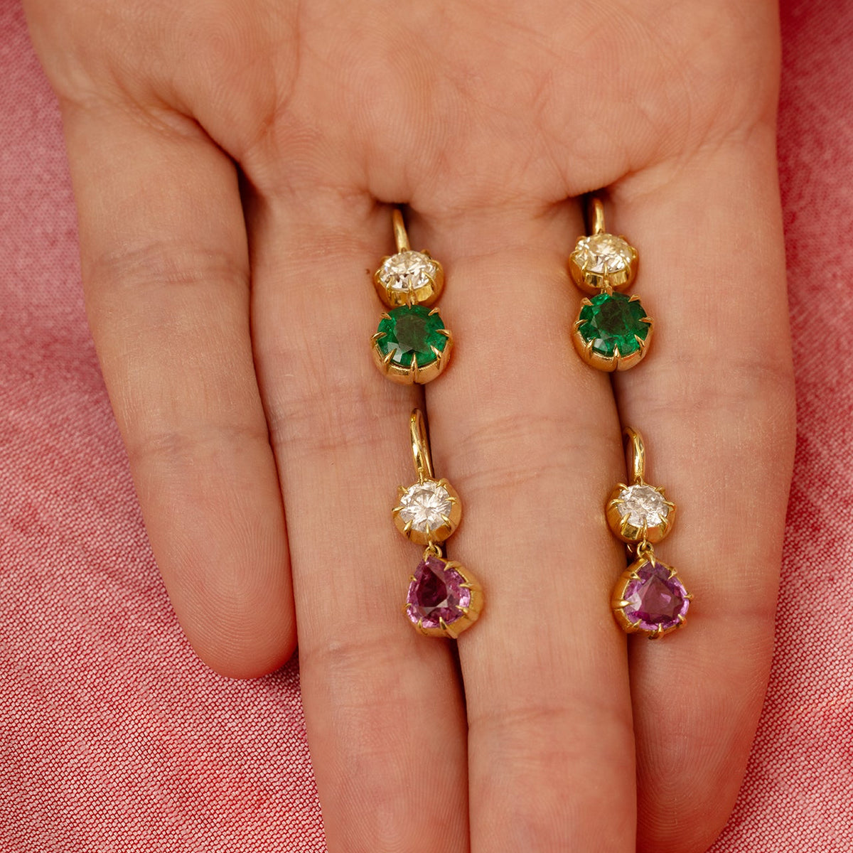 Candy Wrapper Double Drop Earrings