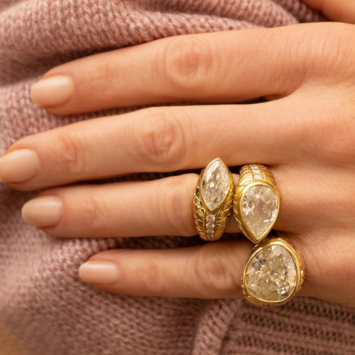 Snake Band with Marquise Diamond