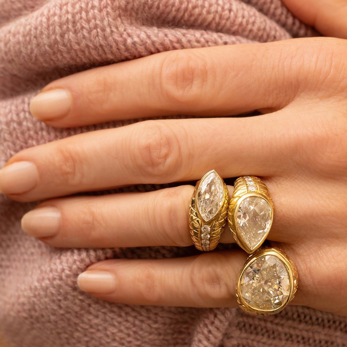Snake Band with Pear Diamond