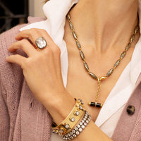 Gold Enamel Snake Bead Chain