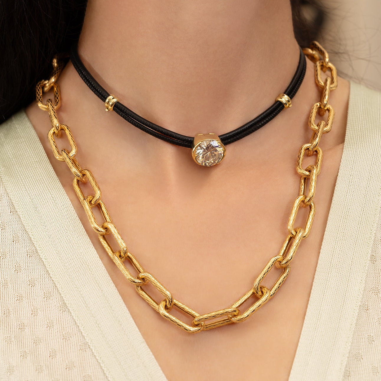 Snake Textured Link Chain