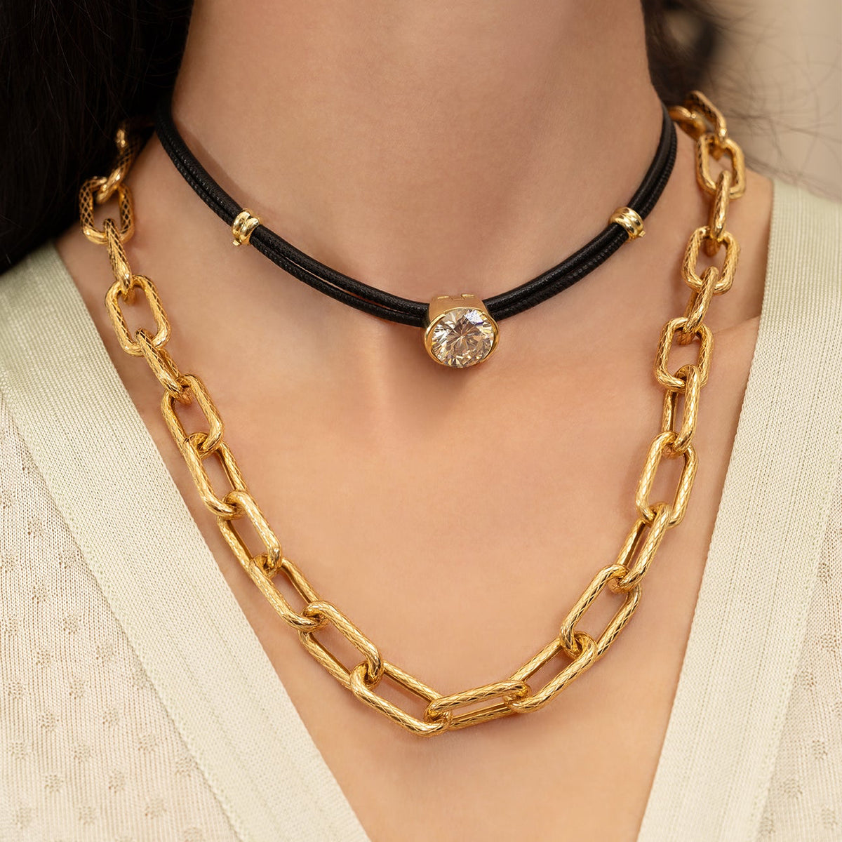 Snake Textured Link Chain