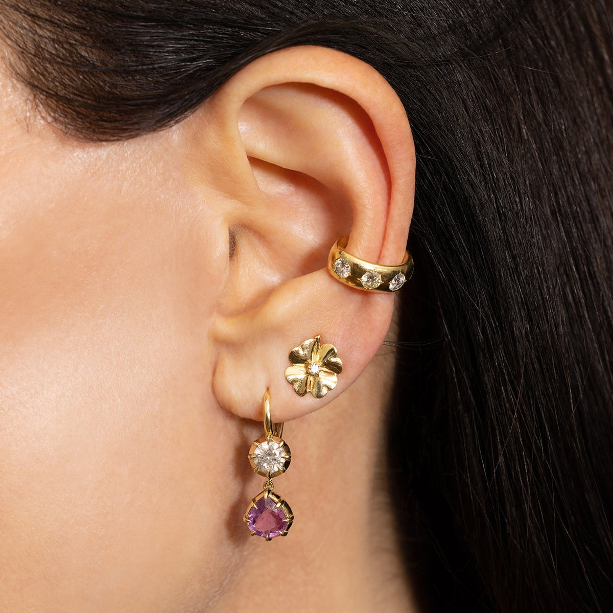 Candy Wrapper Double Drop Earrings