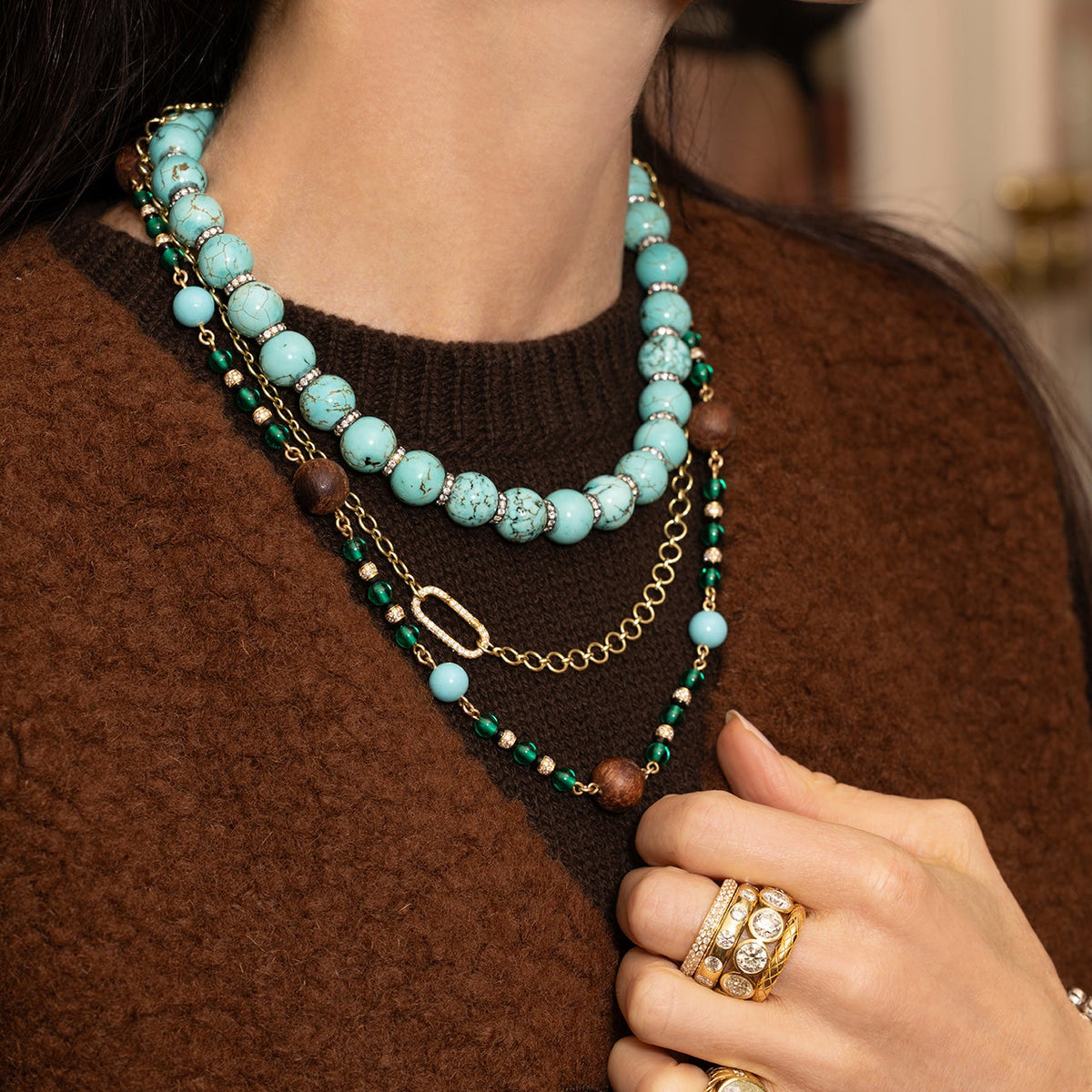 Multi Disco Ball Necklace