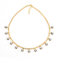 Blackened Diamond Box Fringe Necklace