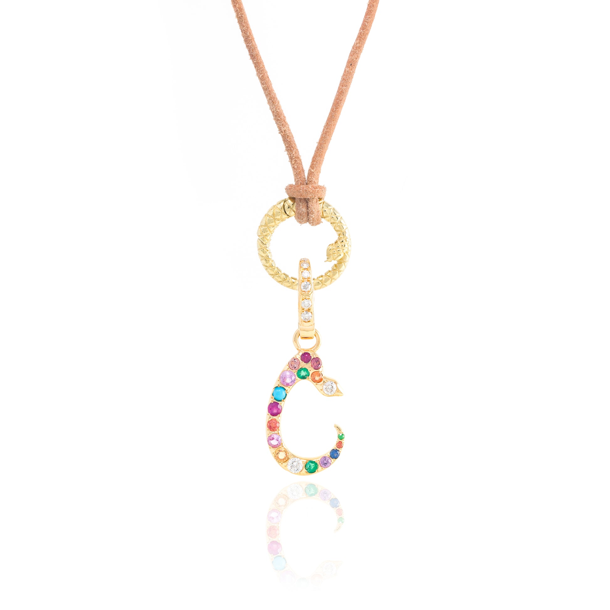 Rainbow Snake Initial Charm