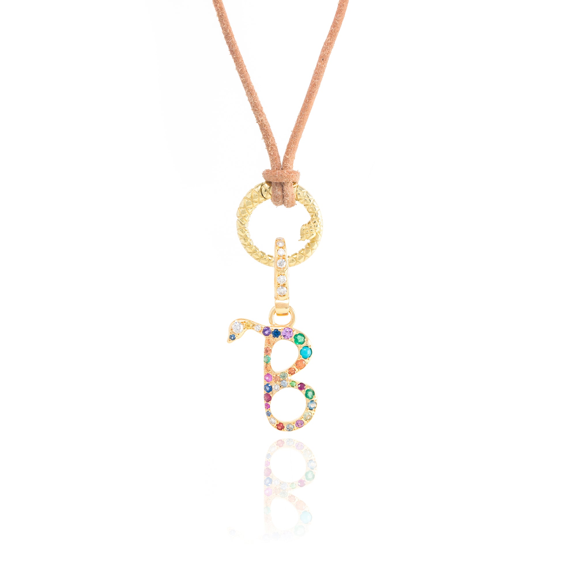 Rainbow Snake Initial Charm