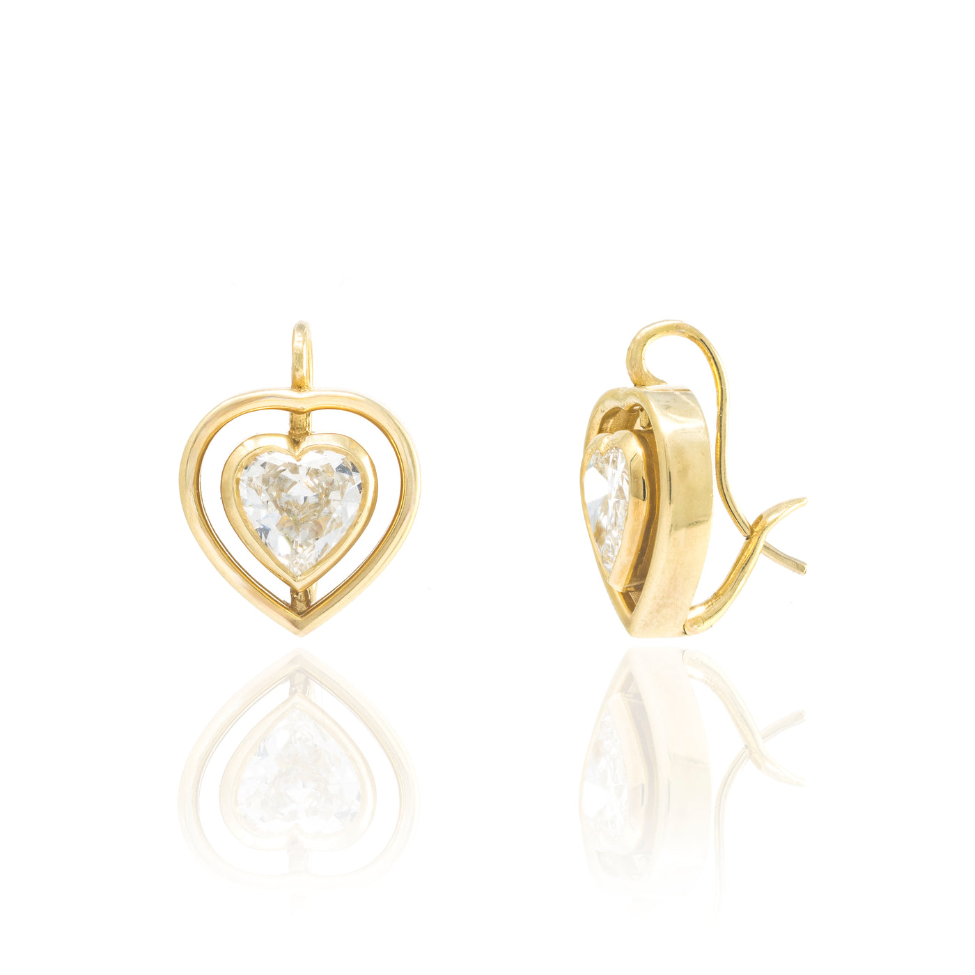 Shadow Max Heart Diamond Drop Earrings