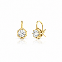 Victorian Round Diamond Drop Earrings