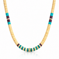 Turquoise and Cream Heishi Beaded Necklace