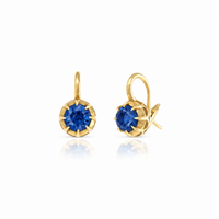 Victorian Round Sapphire Drop Earrings