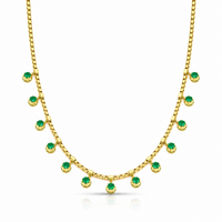 Emerald Box Fringe Necklace