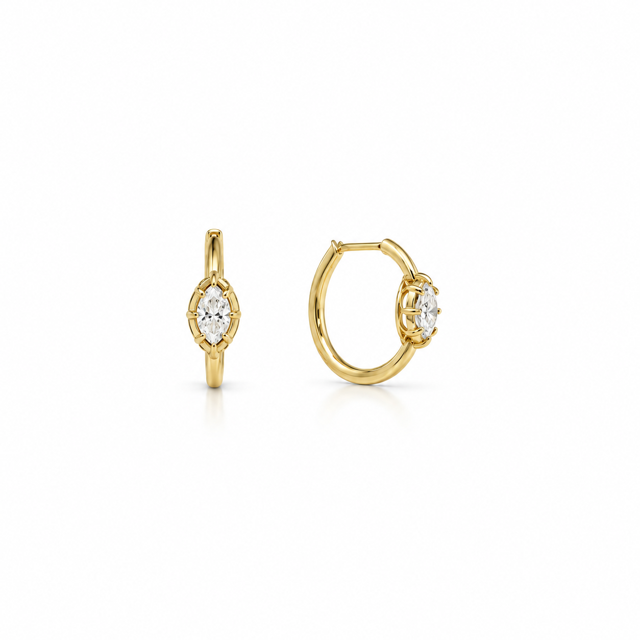 Single Stone Diamond Hoops