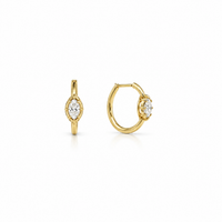 Single Stone Diamond Hoops