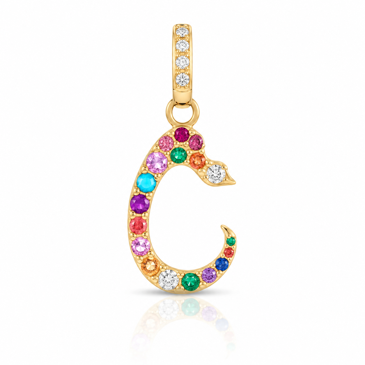 Rainbow Snake Initial Charm