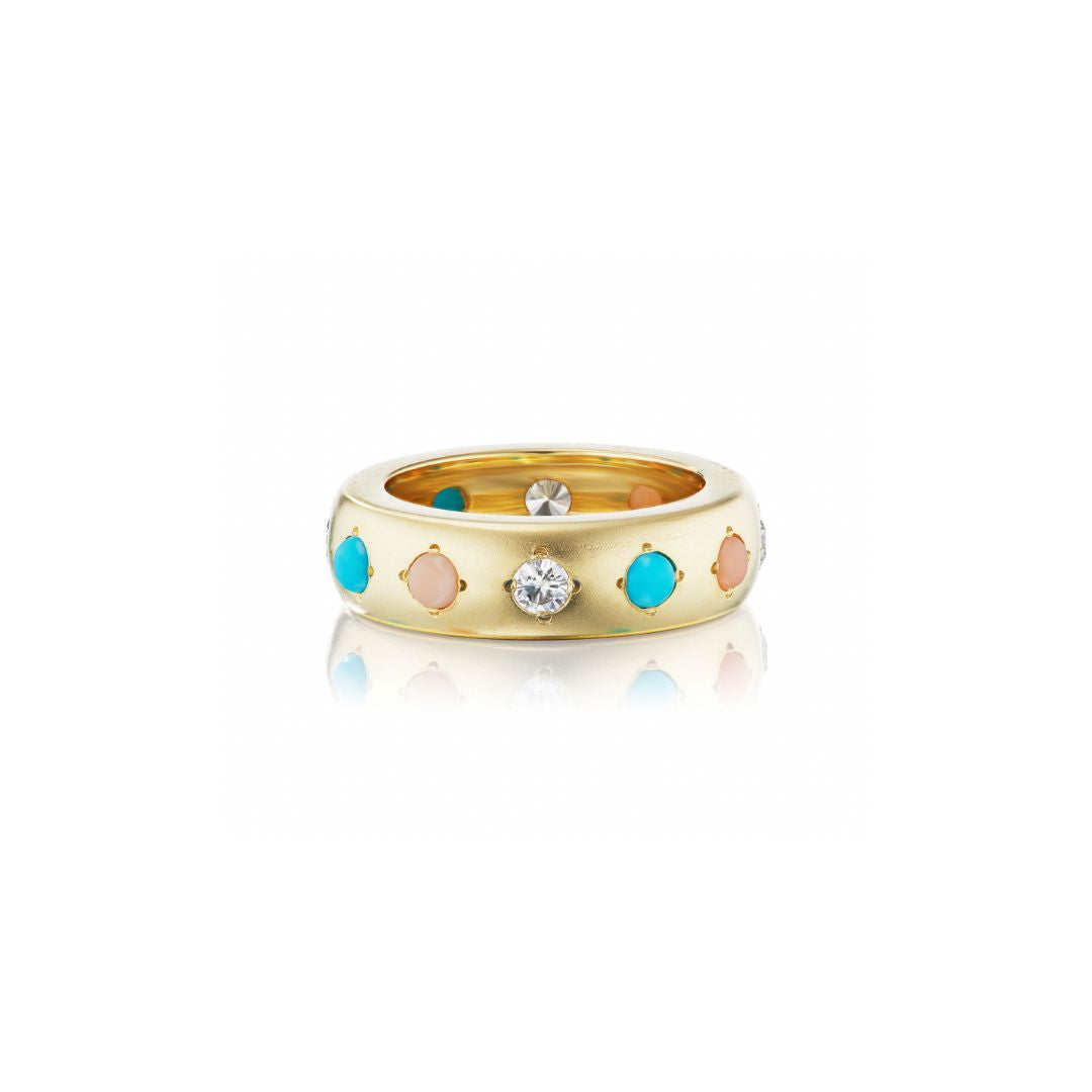 Turquoise, Coral and Diamond Gypsy Band