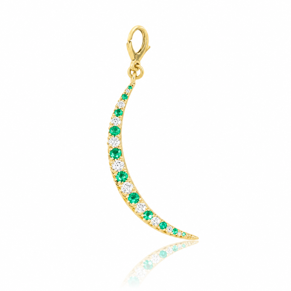 Multi Stone Crescent Charm