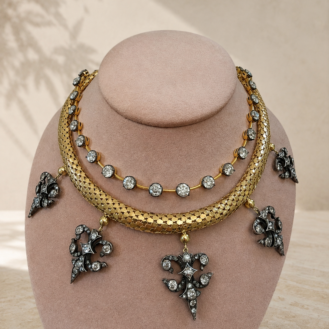 Blackened Diamond Bezel Bar Necklace