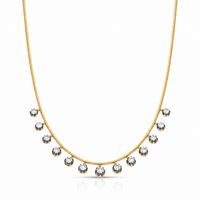 Blackened Diamond Fringe Necklace