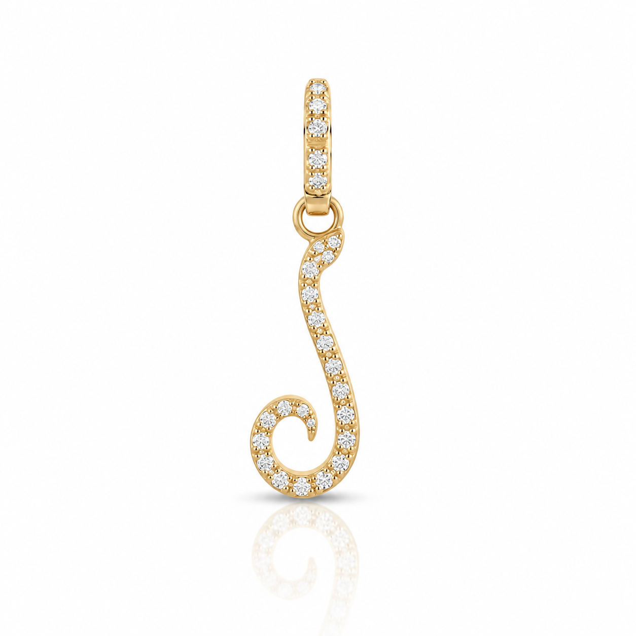Diamond Snake Initial Charm