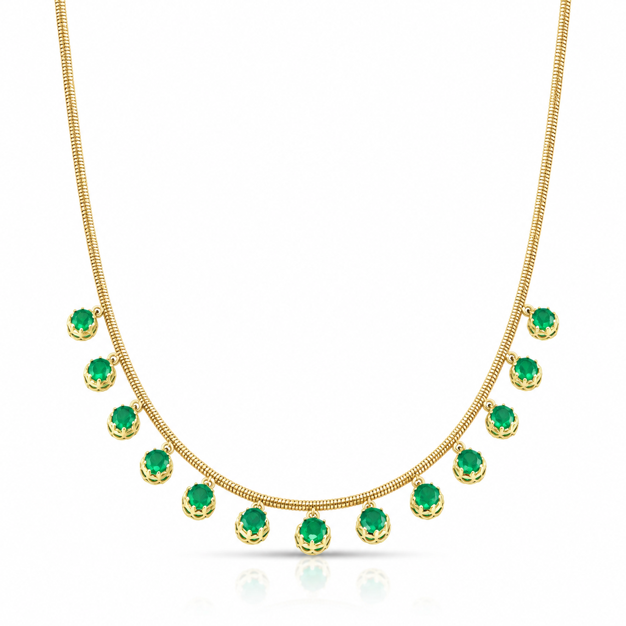 Emerald Fringe Necklace