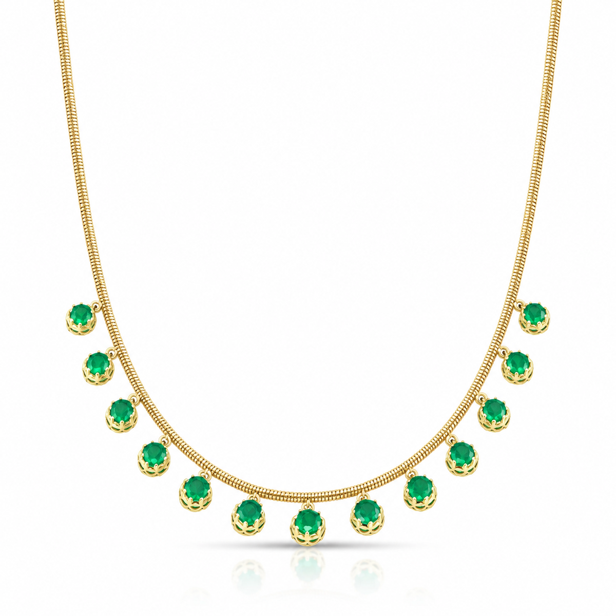 Emerald Fringe Necklace