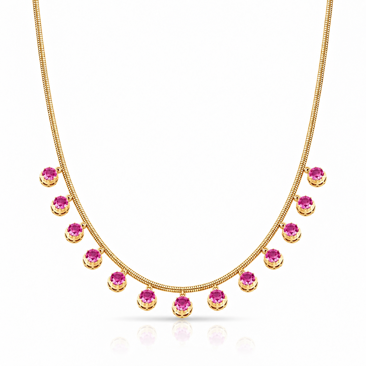Pink Sapphire Fringe Necklace