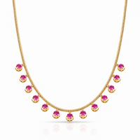 Pink Sapphire Fringe Necklace