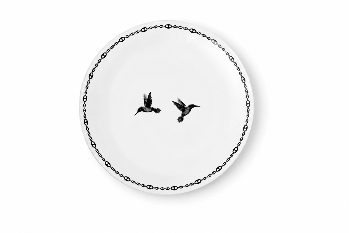 Black Dessert Plate, Set of 2