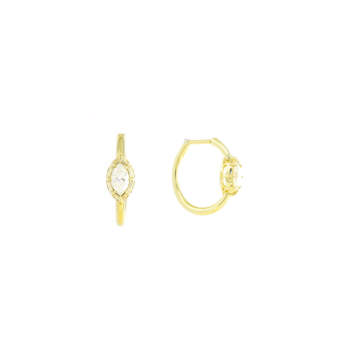 Single Stone Diamond Hoops