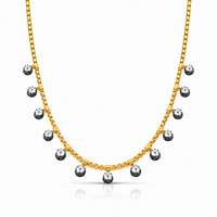 Blackened Diamond Box Fringe Necklace