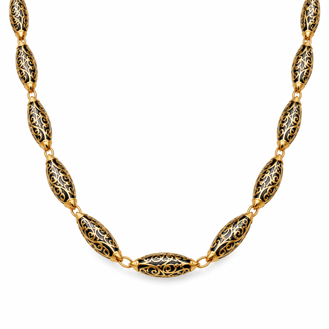 Gold Enamel Snake Bead Chain