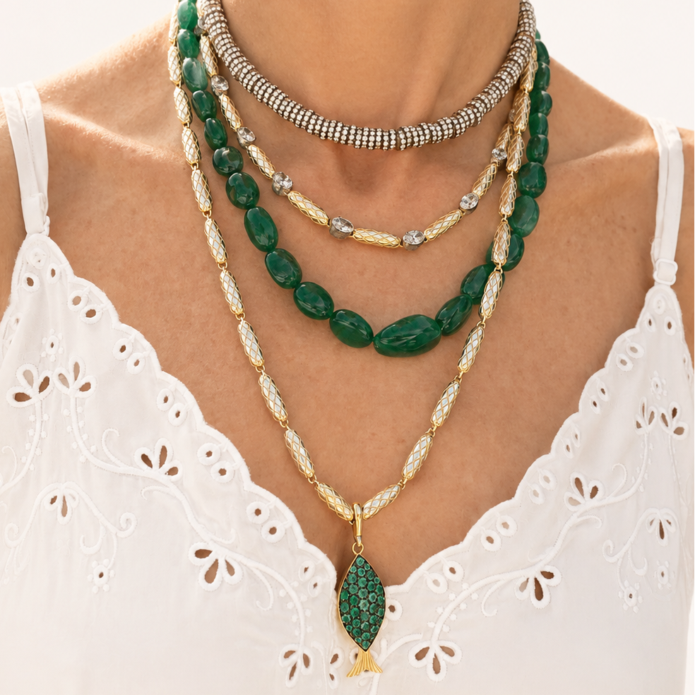 Emerald Fish Charm