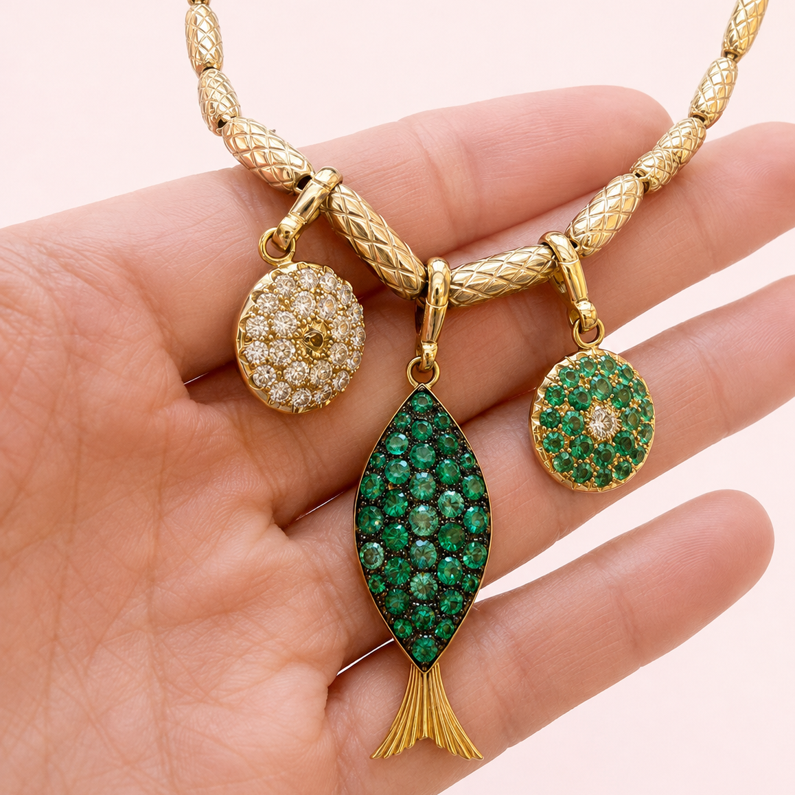 Emerald Fish Charm