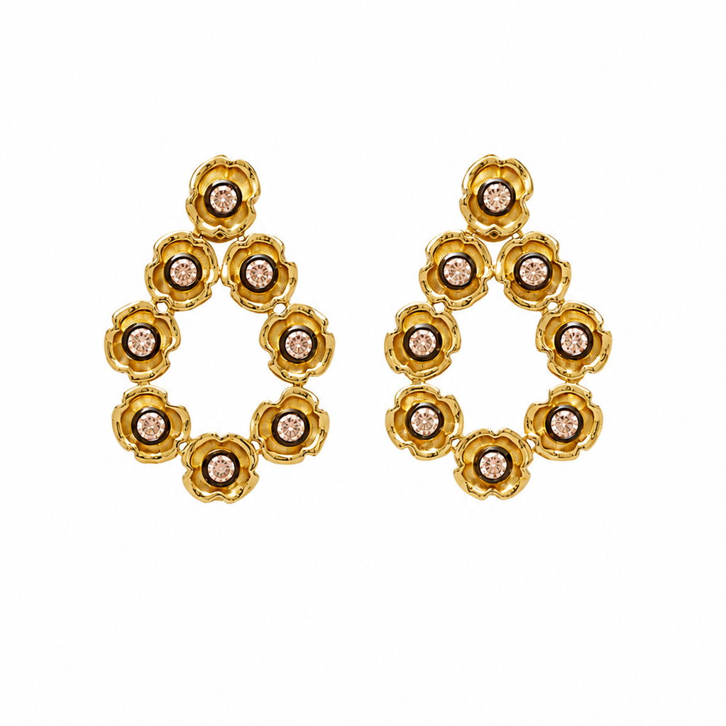Blackened Diamond Lucky Charm Chandelier Hoops